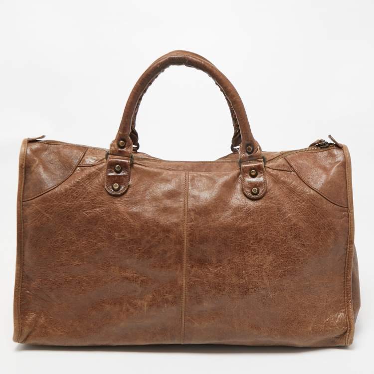Pre Owned Balenciaga Dark Brown Leather RH Work Tote