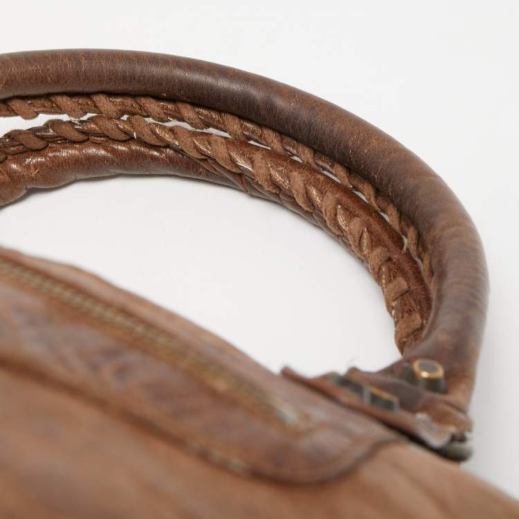 Pre Owned Balenciaga Dark Brown Leather RH Work Tote