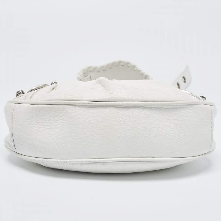 Pre Owned Balenciaga White Leather XS Le Cagole Shoulder Bag