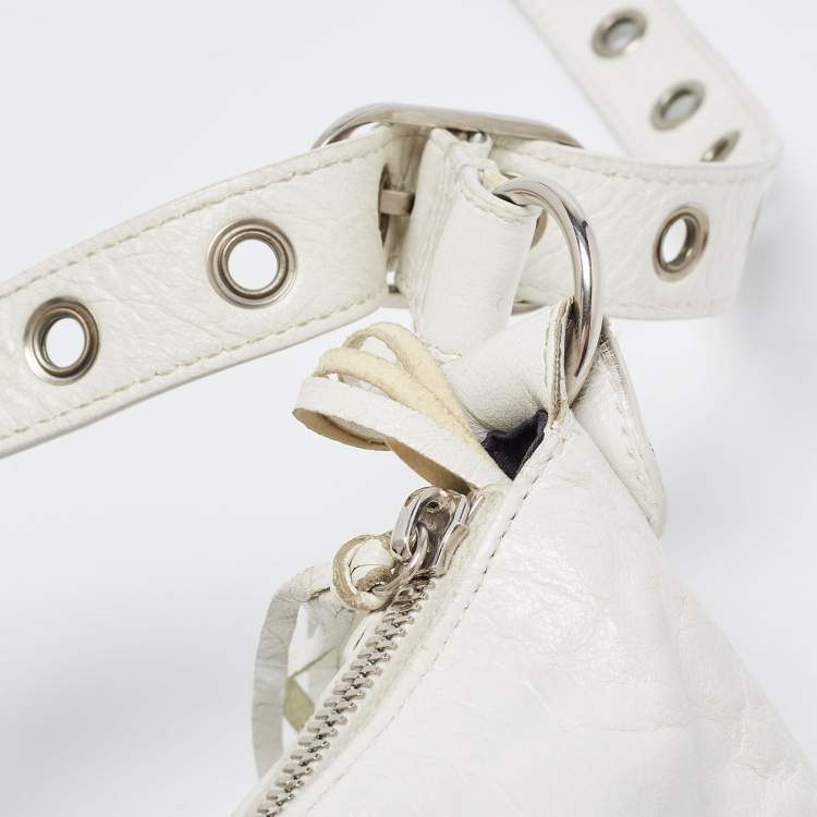 Pre Owned Balenciaga White Leather XS Le Cagole Shoulder Bag