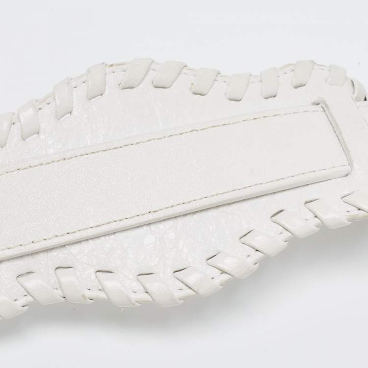 Pre Owned Balenciaga White Leather XS Le Cagole Shoulder Bag