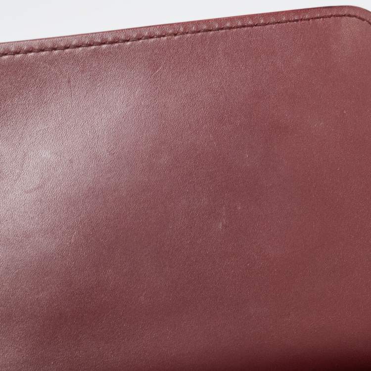 Pre Owned Balenciaga Burgundy Leather Le Dix Cartable Top Handle Bag