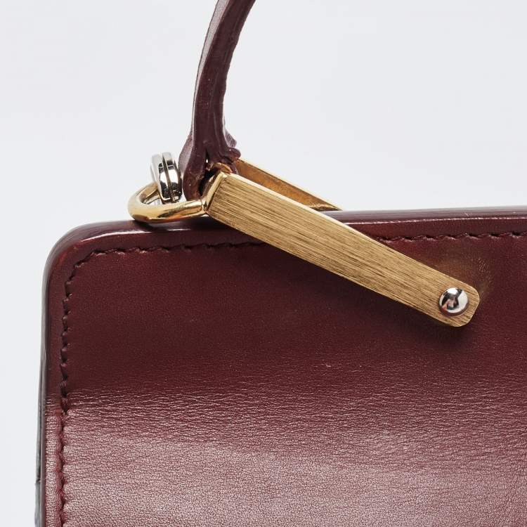 Pre Owned Balenciaga Burgundy Leather Le Dix Cartable Top Handle Bag