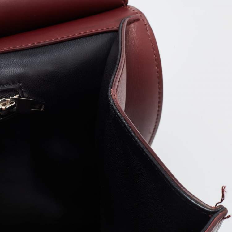 Pre Owned Balenciaga Burgundy Leather Le Dix Cartable Top Handle Bag
