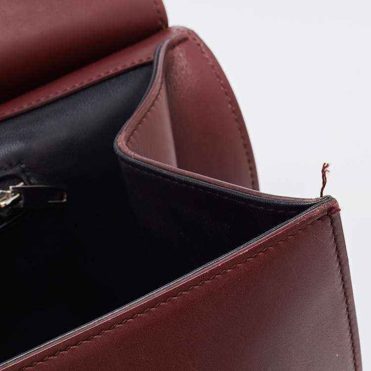 Pre Owned Balenciaga Burgundy Leather Le Dix Cartable Top Handle Bag