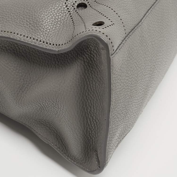 Pre Owned Balenciaga Grey Leather Black Out City Bag