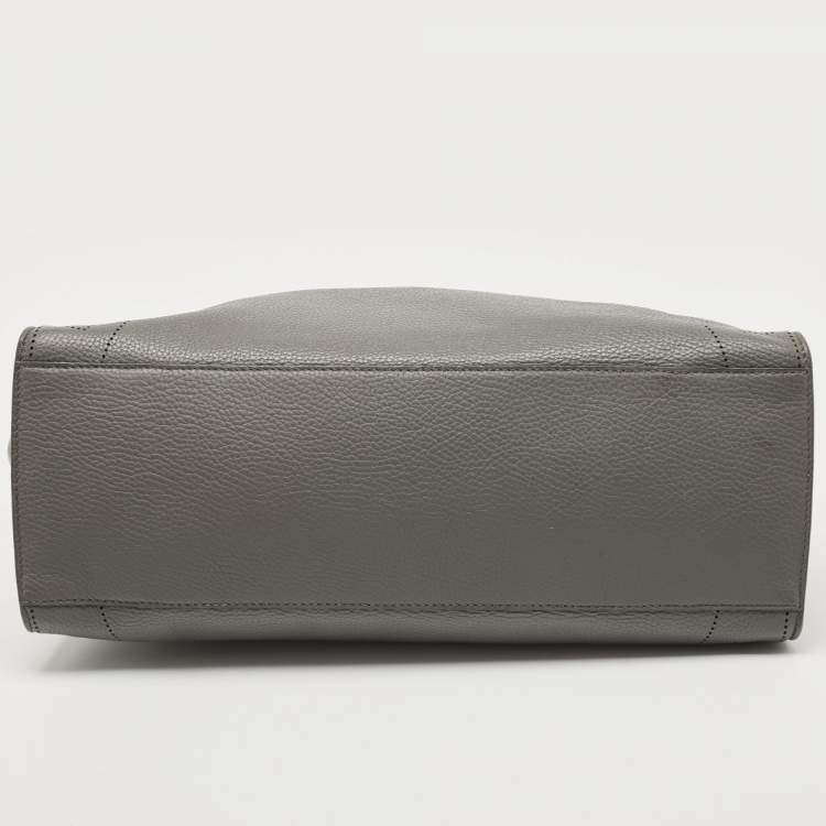 Pre Owned Balenciaga Grey Leather Black Out City Bag