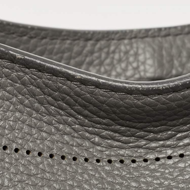 Pre Owned Balenciaga Grey Leather Black Out City Bag