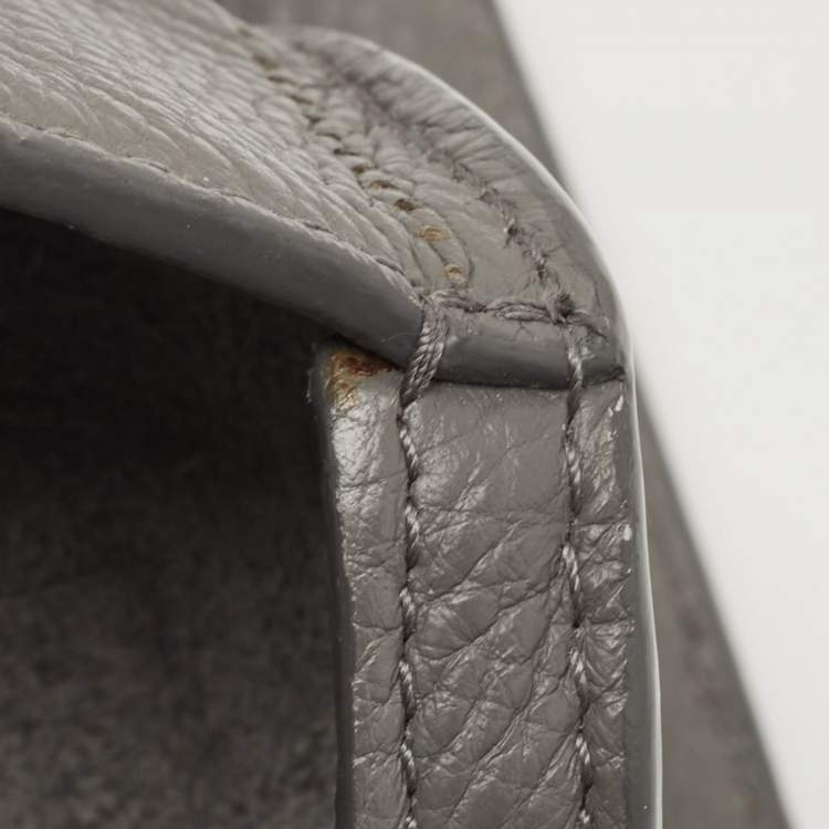 Pre Owned Balenciaga Grey Leather Black Out City Bag