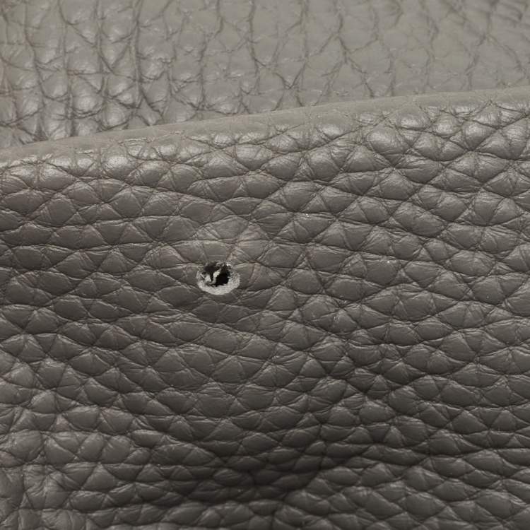 Pre Owned Balenciaga Grey Leather Black Out City Bag