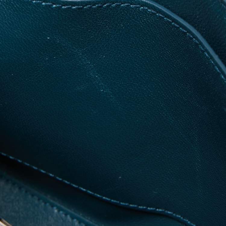 مملوكة مسبقًا Balenciaga Dark Teal Blue Croc Embossed Leather XS Downtown Shoulder Bag