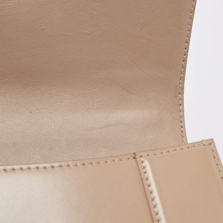 Pre Owned Balenciaga Light Beige Leather Small Hourglass Top Handle Bag