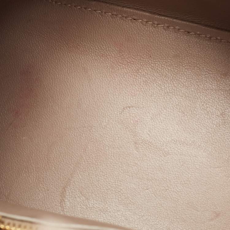 Pre Owned Balenciaga Light Beige Leather Small Hourglass Top Handle Bag