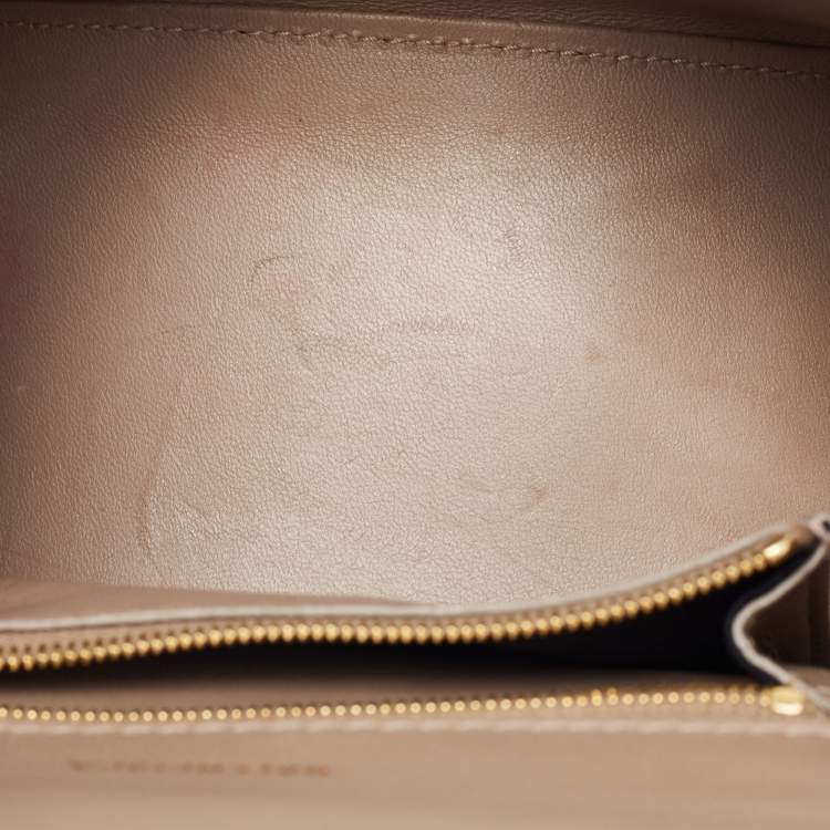 Pre Owned Balenciaga Light Beige Leather Small Hourglass Top Handle Bag
