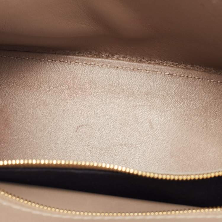 Pre Owned Balenciaga Light Beige Leather Small Hourglass Top Handle Bag