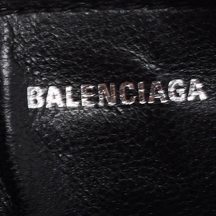 Pre Owned Balenciaga Pink Croc Embossed Leather Logo Zip Card Holder