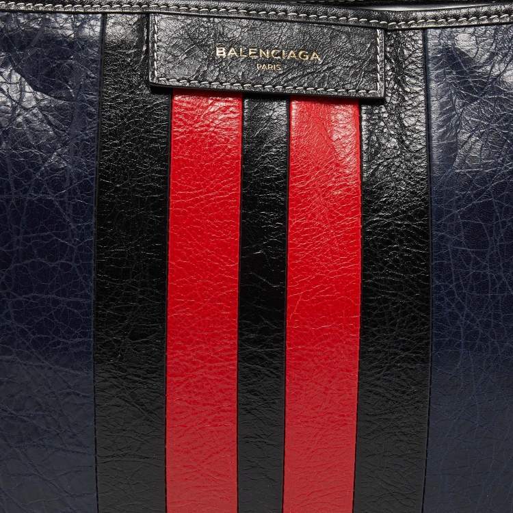 Pre Owned Balenciaga Tricolor Leather Bazar Pouch