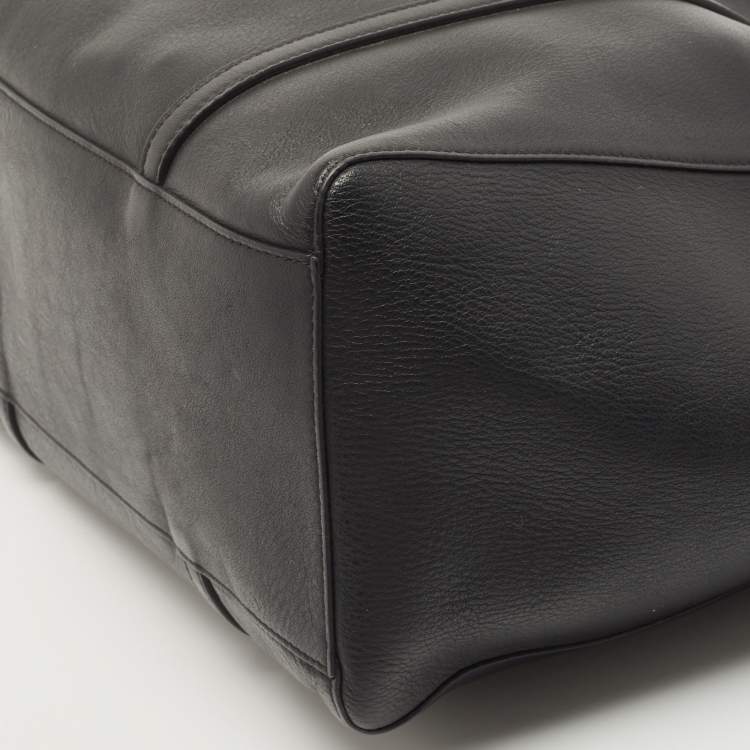 Pre Owned Balenciaga Black Leather Everyday Shopper Tote