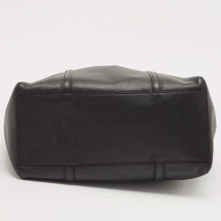 Pre Owned Balenciaga Black Leather Everyday Shopper Tote