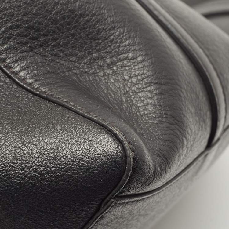 Pre Owned Balenciaga Black Leather Everyday Shopper Tote