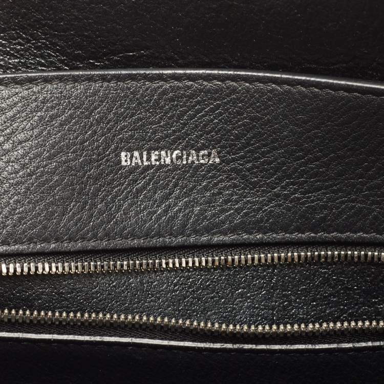 Pre Owned Balenciaga Black Leather Everyday Shopper Tote