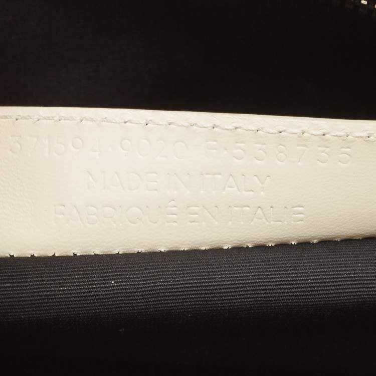 Pre Owned Balenciaga Off White Leather Padlock Nude Marble Tote