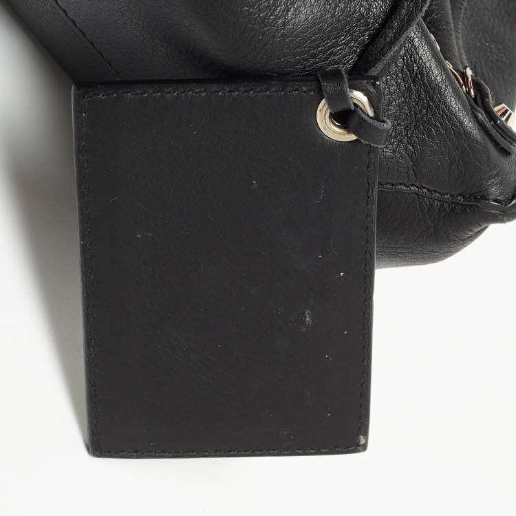 Pre Owned Balenciaga Black Leather Mini Papier A4 Tote