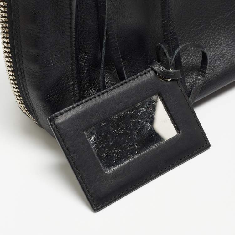 Pre Owned Balenciaga Black Leather Mini Papier A4 Tote