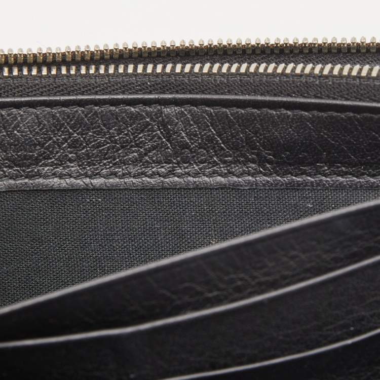 Pre Owned Balenciaga Black Leather City Flap Continental Wallet