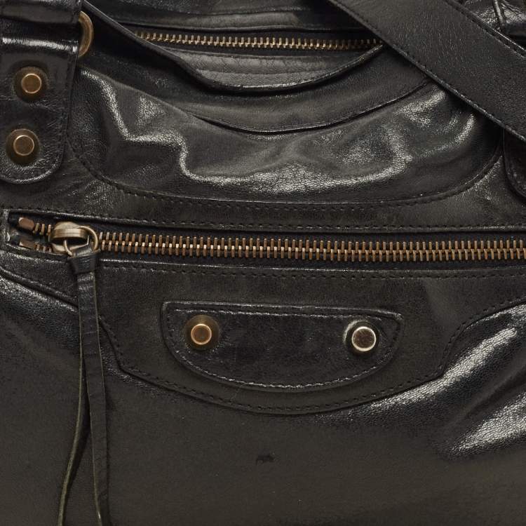 Pre Owned Balenciaga Black Leather RH Classic City Bag