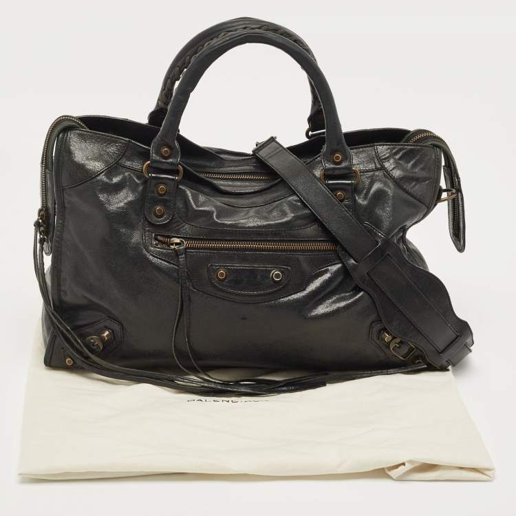 Pre Owned Balenciaga Black Leather RH Classic City Bag