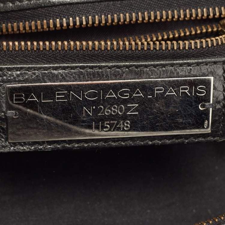 Pre Owned Balenciaga Black Leather RH Classic City Bag
