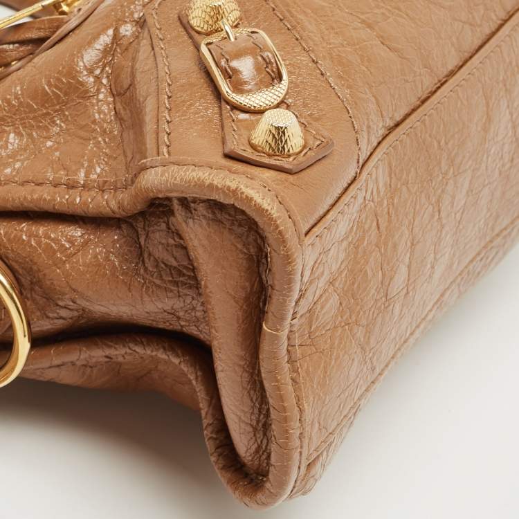 Pre Owned Balenciaga Brown Leather Mini Classic City Bag