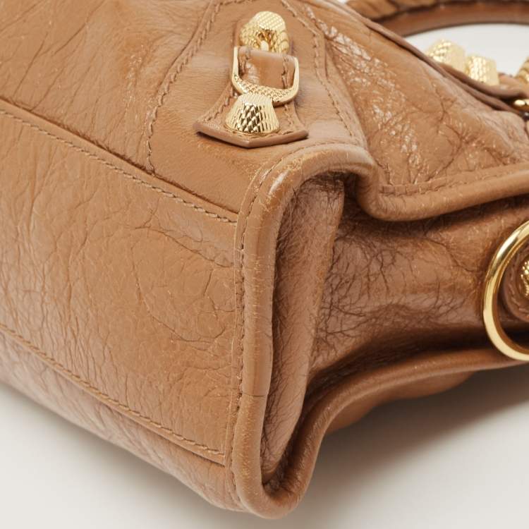 Pre Owned Balenciaga Brown Leather Mini Classic City Bag