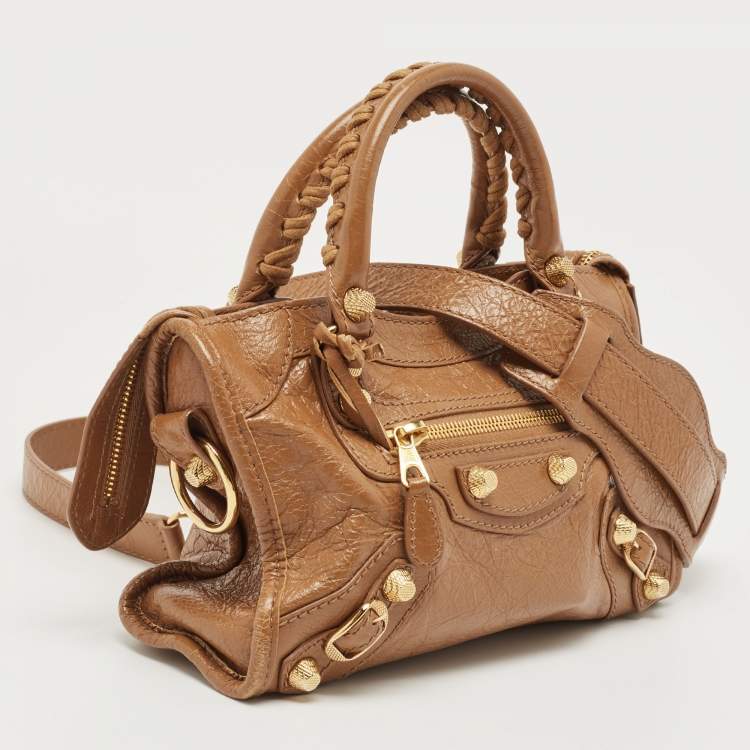 Pre Owned Balenciaga Brown Leather Mini Classic City Bag