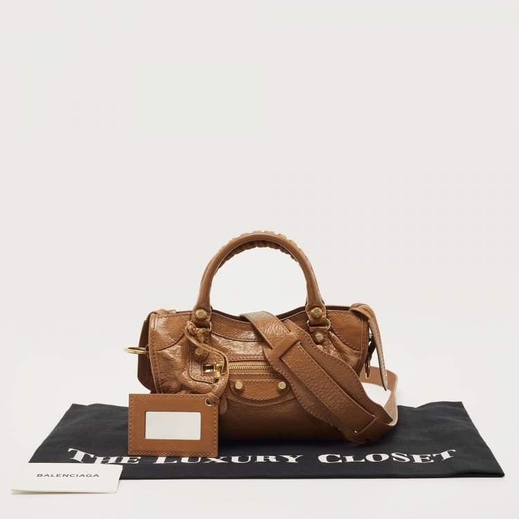 Pre Owned Balenciaga Brown Leather Mini Classic City Bag