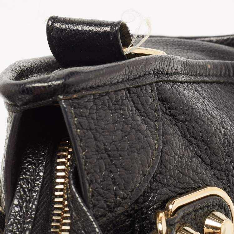 Pre Owned Balenciaga Black Leather Mini Classic Metallic Edge City Bag