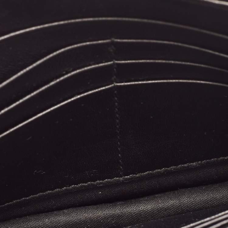 Pre Owned Balenciaga Black Croc Embossed Leather Classic Wallet On Chain