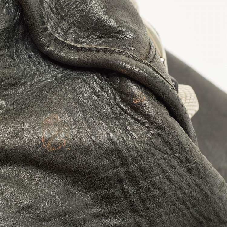 Pre Owned Balenciaga Black Leather GSH Sphere Hobo