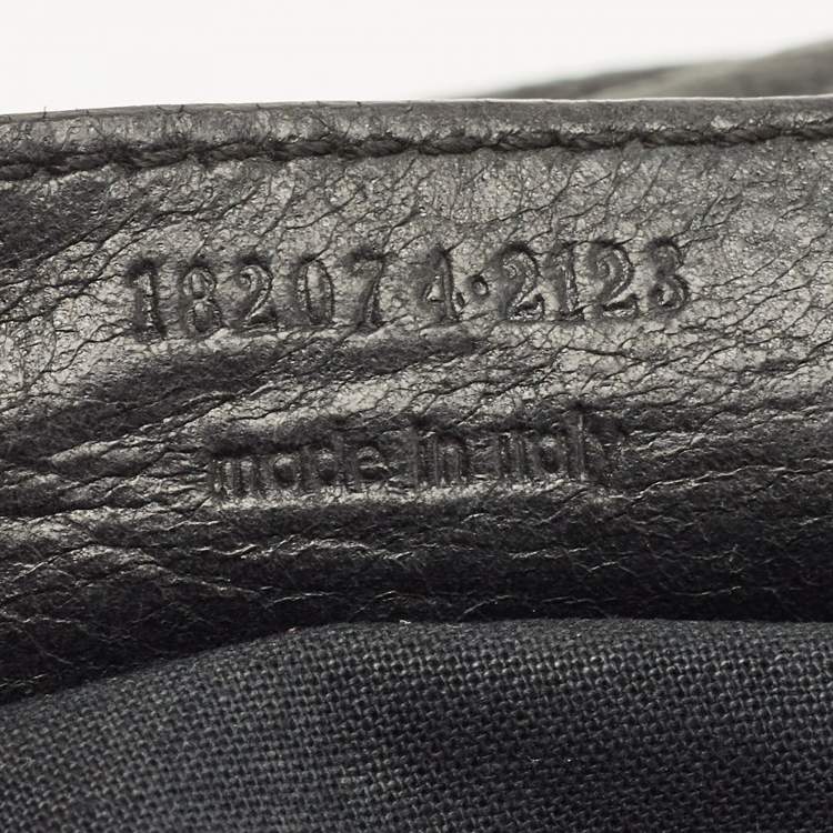 Pre Owned Balenciaga Black Leather GSH Sphere Hobo