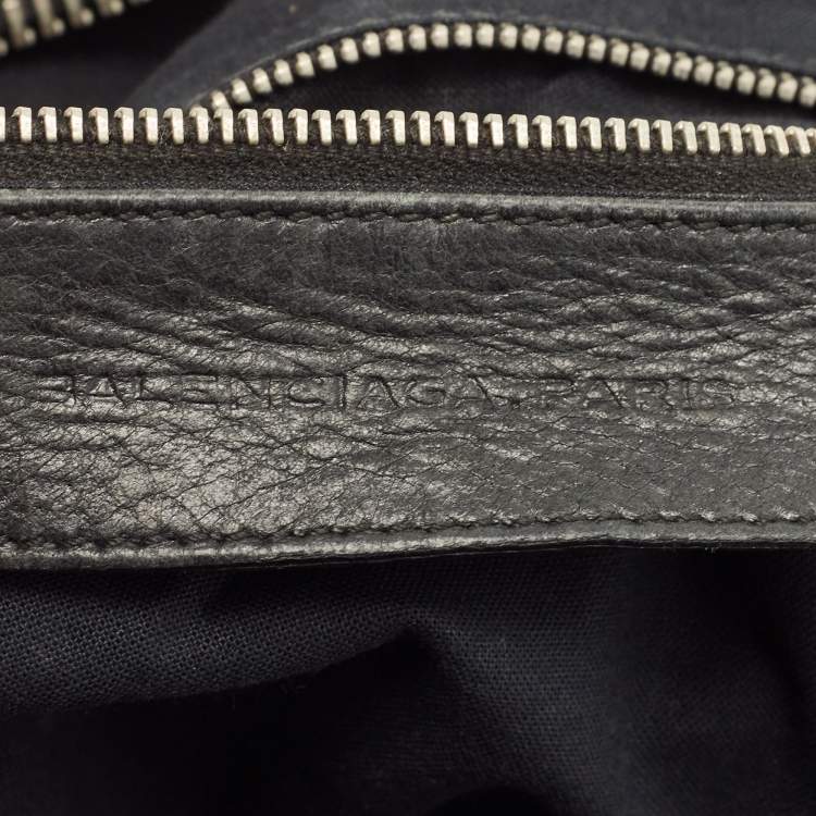 Pre Owned Balenciaga Black Leather GSH Sphere Hobo
