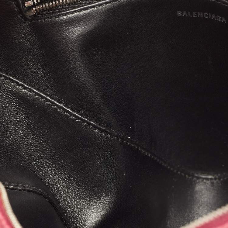 Pre Owned Balenciaga Red Snakeskin Leather XS Chain Triangle Duffle Bag