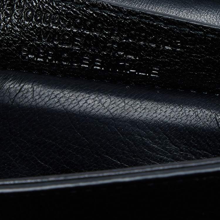 Pre Owned Balenciaga Black Leather and Ostrich Le Dix Cartable Top Handle Bag