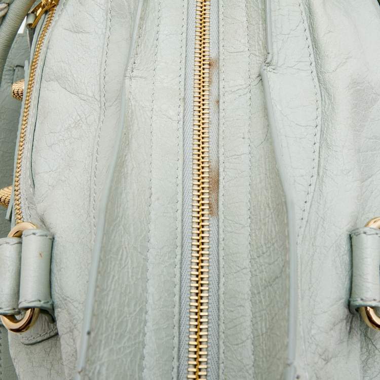Pre Owned Balenciaga Light Green Leather RH City Bag