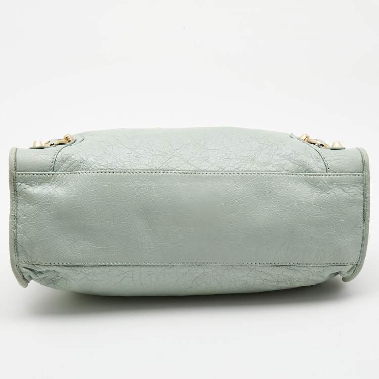 Pre Owned Balenciaga Light Green Leather RH City Bag