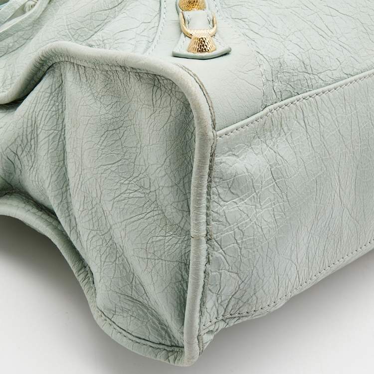 Pre Owned Balenciaga Light Green Leather RH City Bag