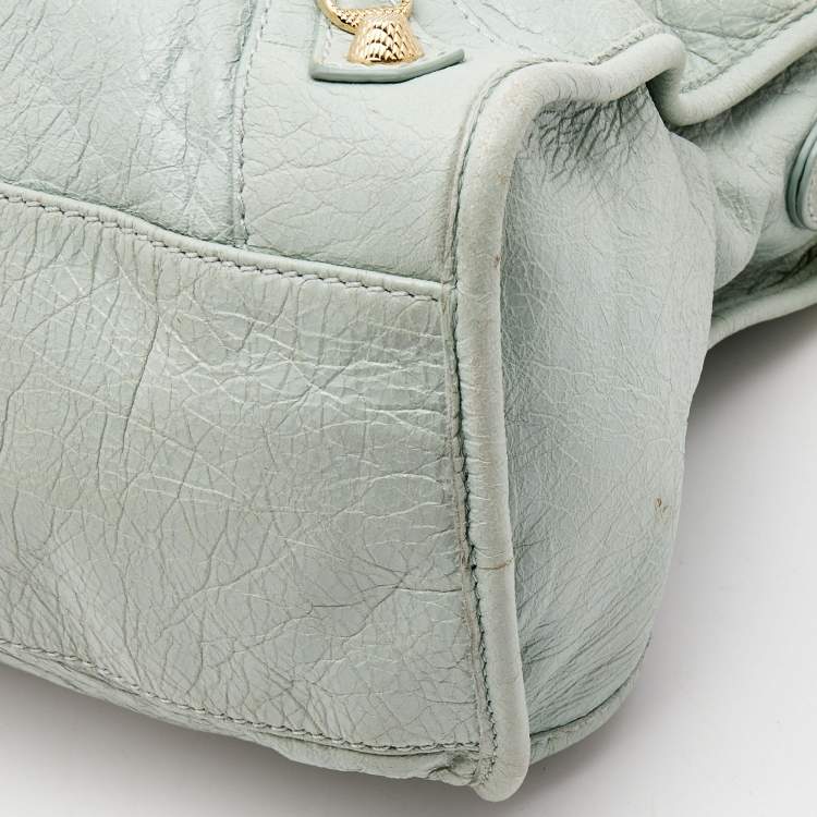 Pre Owned Balenciaga Light Green Leather RH City Bag