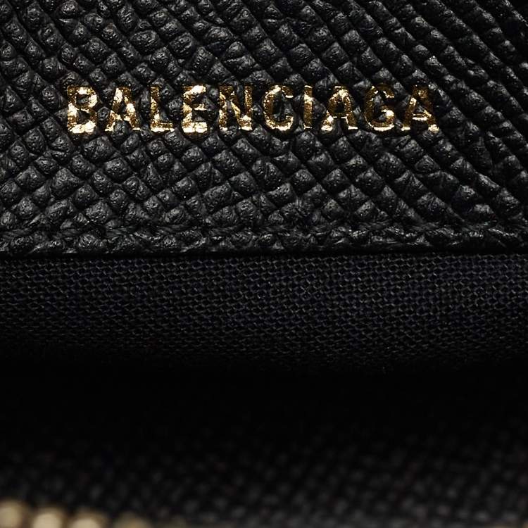 Pre Owned Balenciaga Black/White Leather XXS Ville Satchel 