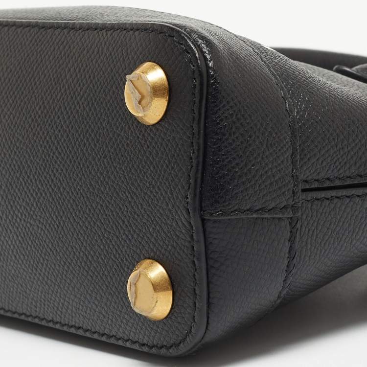 Pre Owned Balenciaga Black/White Leather XXS Ville Satchel 
