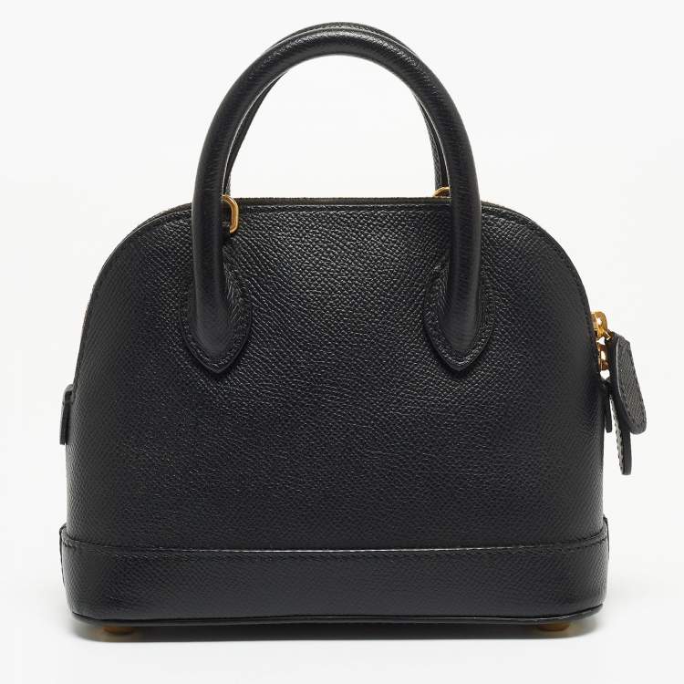 Pre Owned Balenciaga Black/White Leather XXS Ville Satchel 